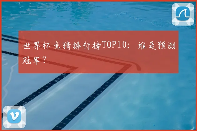 世界杯竞猜排行榜TOP10:谁是预测冠军?